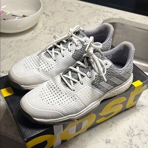 Adidas White and Black Athletic Golf Shoes